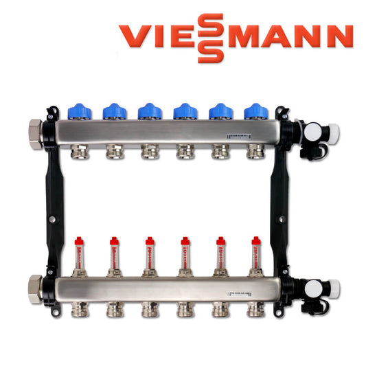 Viessmann Edelstahl Heizkreisverteiler für 6 Heizkreise, mit DFA (Länge 440mm)
